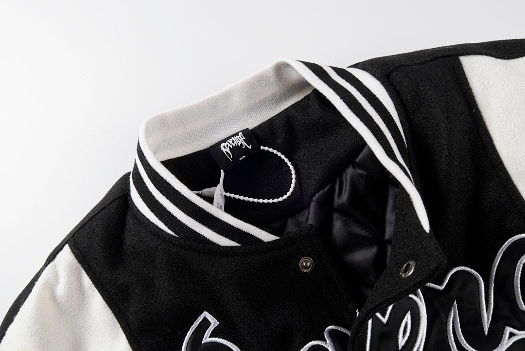Revenge Varsity Letterman Jacket 刺绣拼接棒球服棉衣夹克外套 - view 5