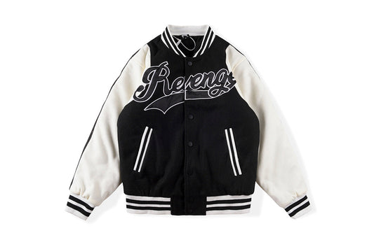Revenge Varsity Letterman Jacket 刺绣拼接棒球服棉衣夹克外套 - view 9
