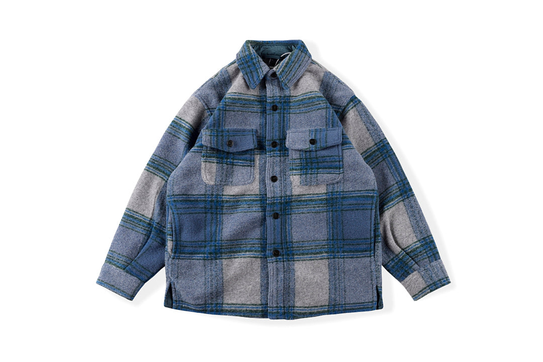 2021欧美潮流Travis Scott Cactus Jack印花格子毛尼衬衫夹克外套 - view 9