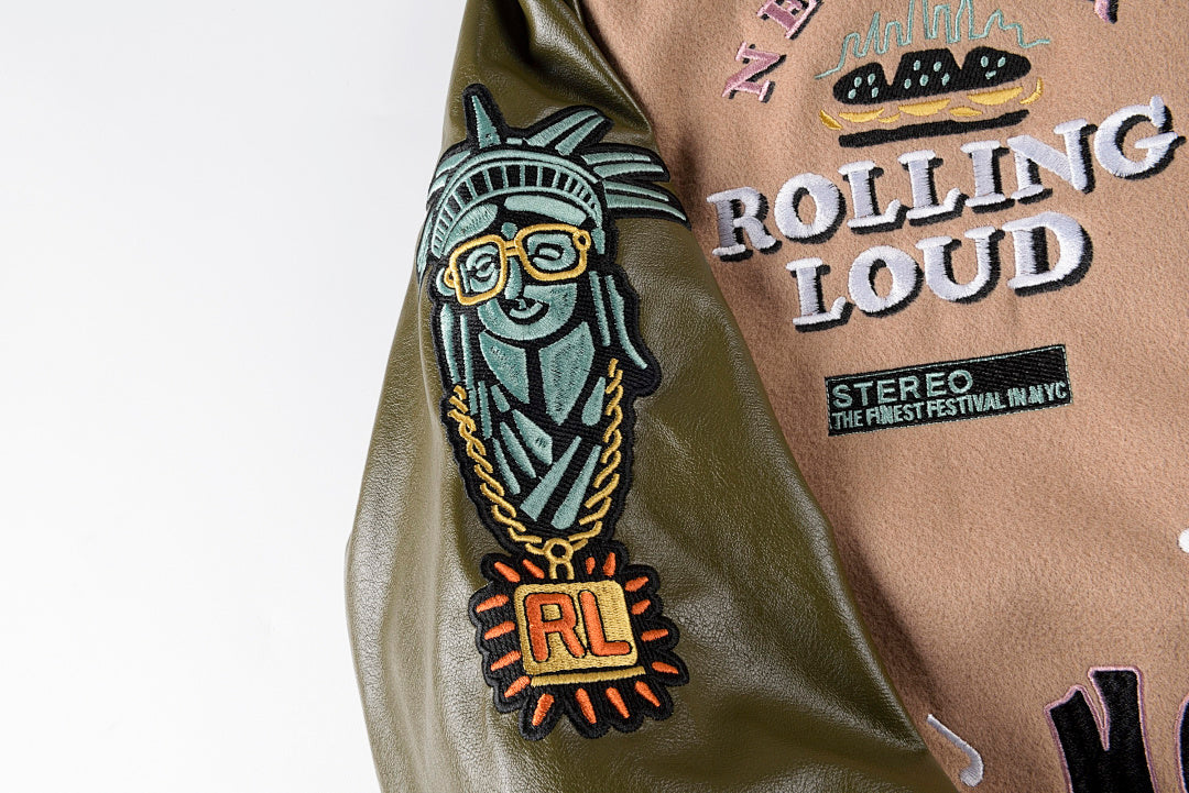 Travis Scott rolling lou Cotw Nyc Jacket 重工刺绣棒球服夹克 - view 6