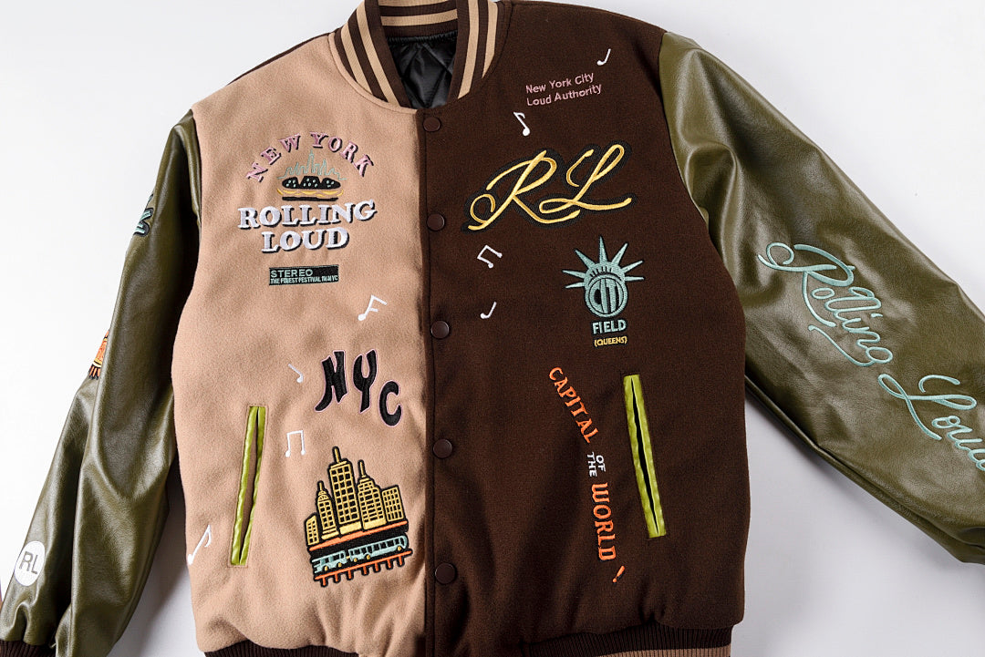 Travis Scott rolling lou Cotw Nyc Jacket 重工刺绣棒球服夹克 - view 11