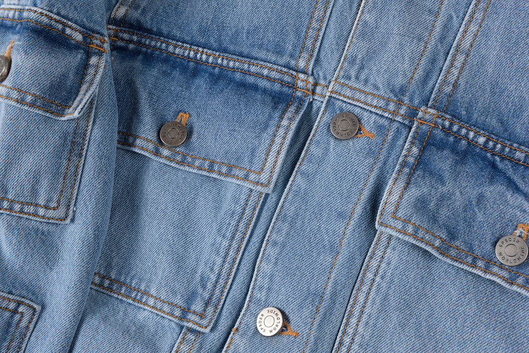 Sp5der 555555 demin jean jacket 印花牛仔外套 - view 3