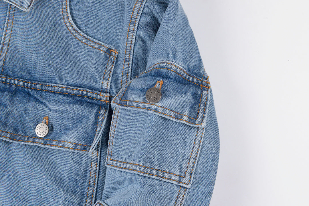 Sp5der 555555 demin jean jacket 印花牛仔外套 - view 5