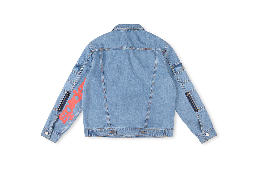 Sp5der 555555 demin jean jacket 印花牛仔外套 - view 10