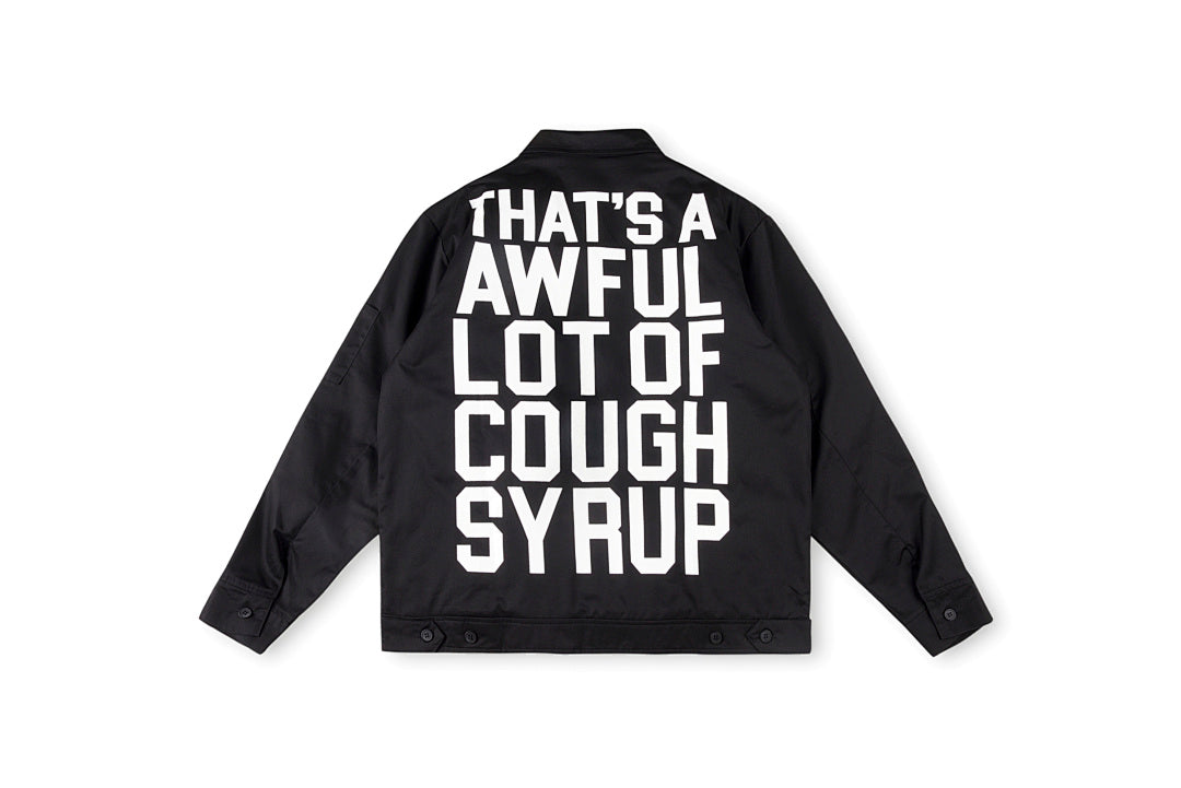 That's A Awful Lot of Cough Syrup字母印花休闲夹棉长袖衬衫 - view 9