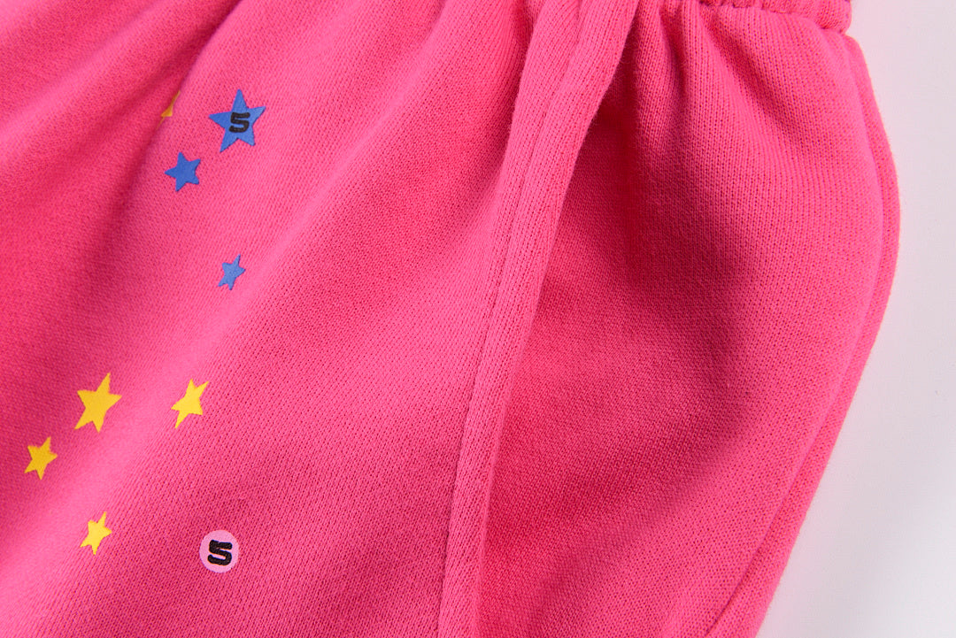 Young Thug 明星同款 Sp5der 555555 Pink Hoodie 长裤 - view 8