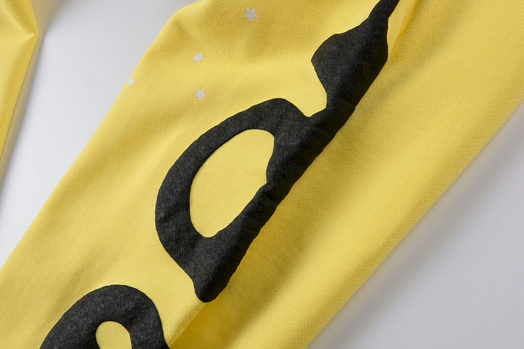 Sp5der 555555 Wed yellow star Hoodie pants香蕉黄男女长裤 - view 8