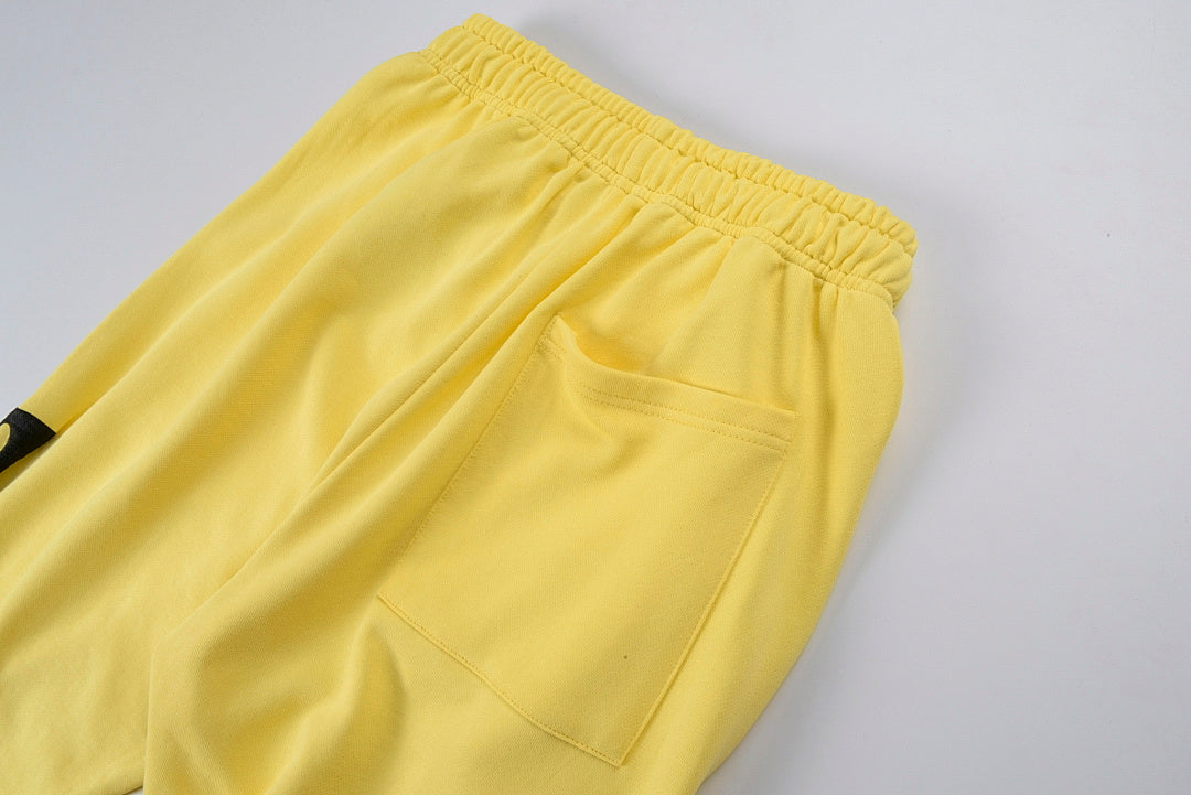 Sp5der 555555 Wed yellow star Hoodie pants香蕉黄男女长裤 - view 12