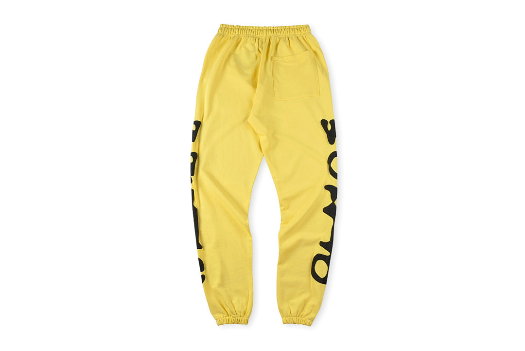 Sp5der 555555 Wed yellow star Hoodie pants香蕉黄男女长裤 - view 13