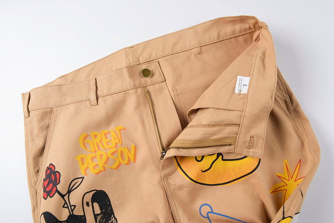 明星同款TUFF CROWD cargo pants 手绘图案运动休闲工装长裤明星同款TUFF CROWD cargo pants 手绘图案运动休闲工装长裤 - view 2