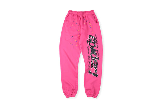 Sp5der 555555 Pink V2 Hoodie pants 明星同款长裤 - view 15