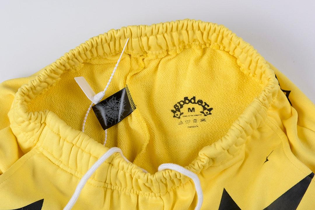 Sp5der YELLOW 5STAR ZIP HOODIE美式五角星logo纯棉长裤 - view 1