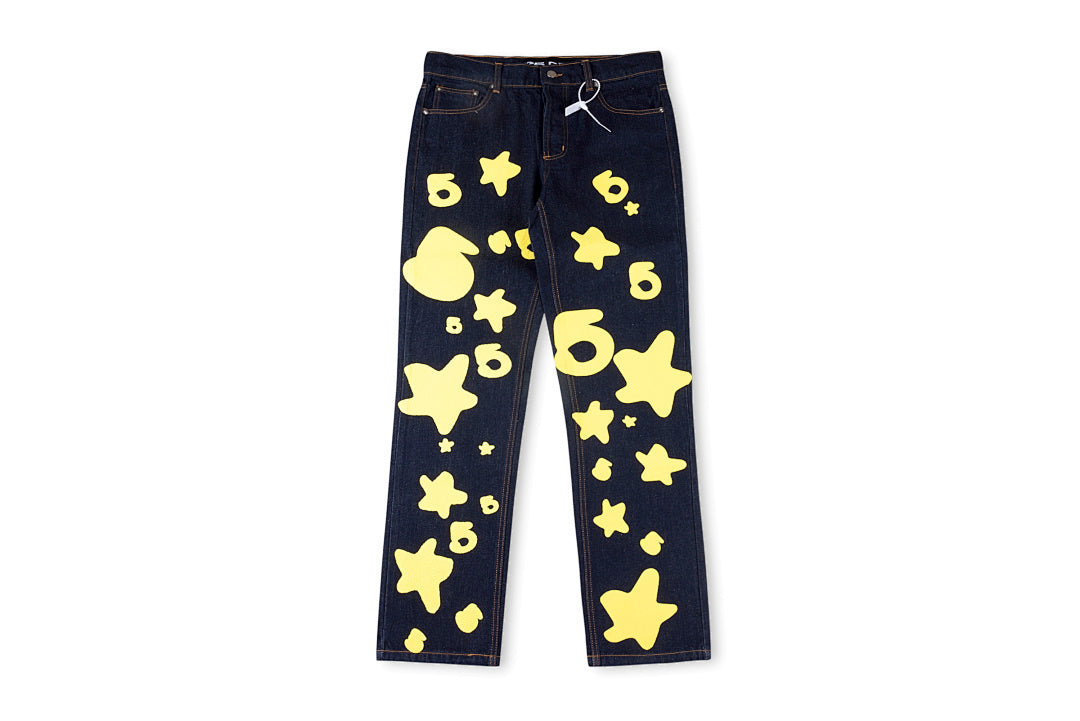 Sp5der 555555 5star Vintage Denim pants 男女休闲牛仔长裤 - view 2