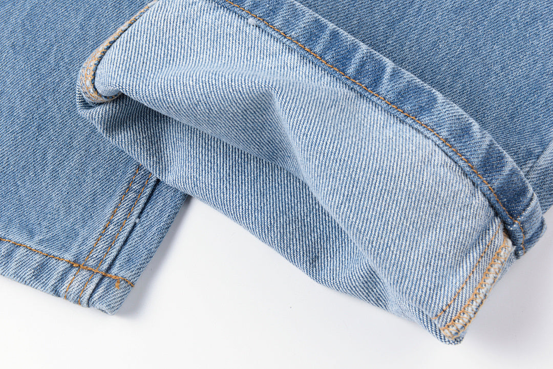 Sp5der 555555 demin jean jacket 印花牛仔长裤 - view 1