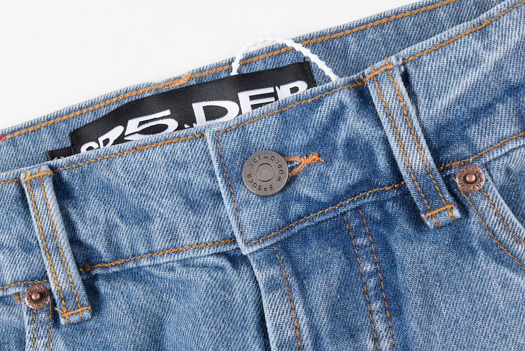 Sp5der 555555 demin jean jacket 印花牛仔长裤 - view 5