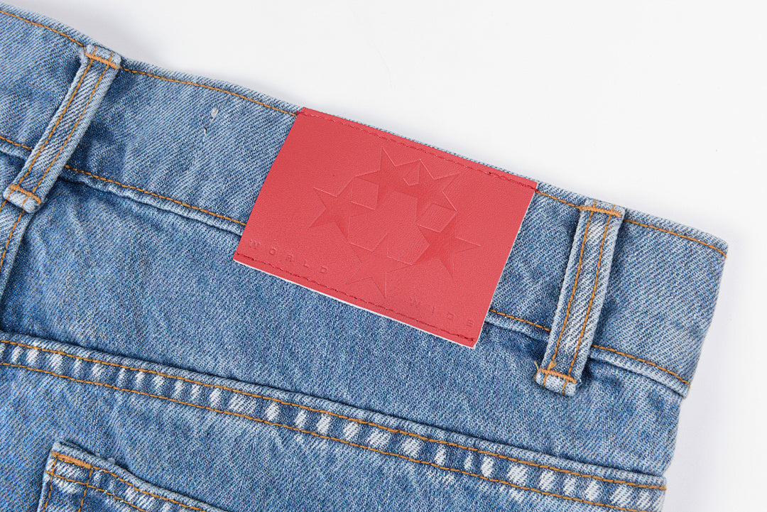 Sp5der 555555 demin jean jacket 印花牛仔长裤 - view 8