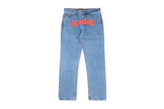 Sp5der 555555 demin jean jacket 印花牛仔长裤 - view 11