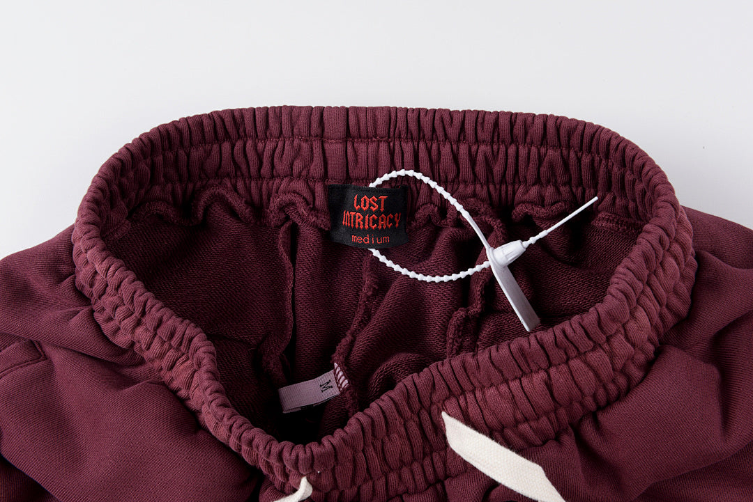 Lost intricacy Hoodies 镶钻洗水破洞休闲套装长裤 - view 1