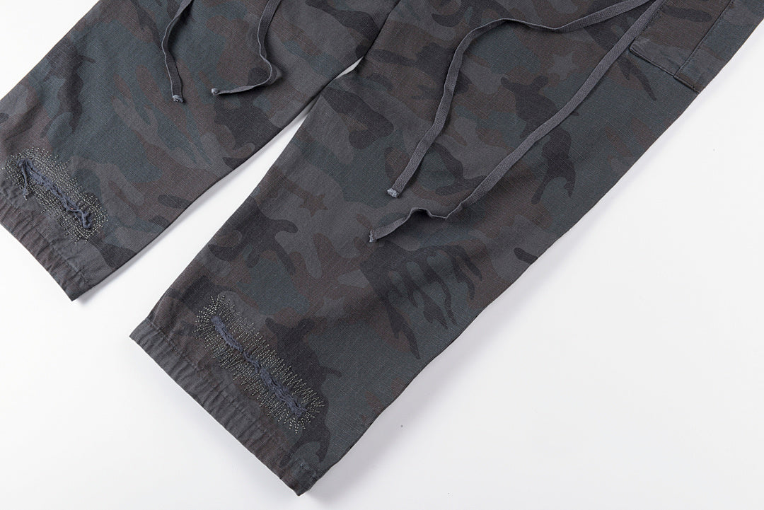 Hellstar Studios Capsule 11Camo Cargo Shorts刺绣工装长裤 - view 11