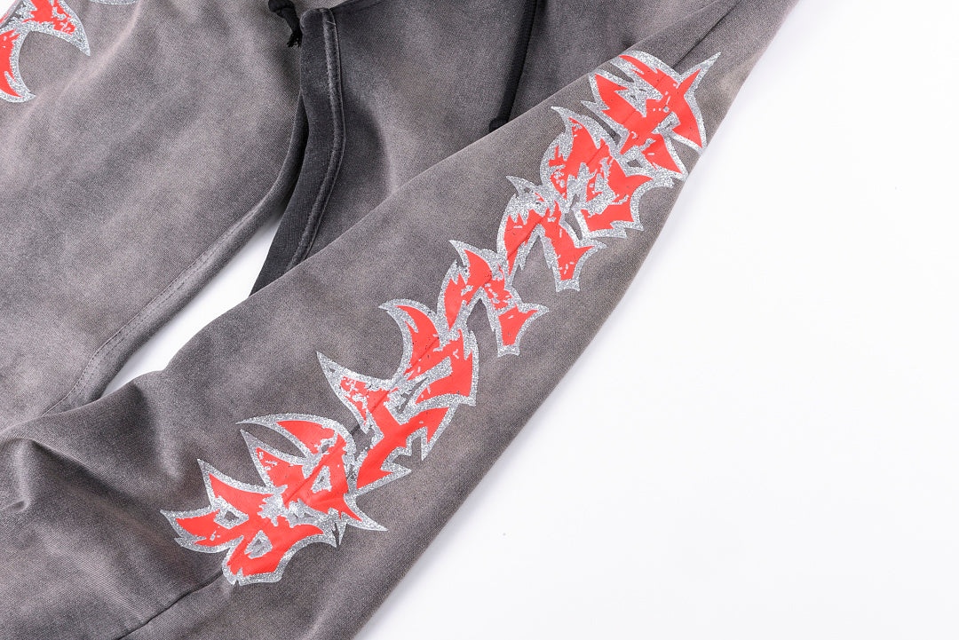 Hellstar Studios Glitter printing Hoodie 闪片印花洗水套装长裤 - view 6
