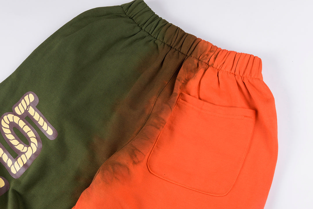 That's A Awful Lot of Cough Syrup 橙绿渐变拼色印花休闲套装长裤 - view 10