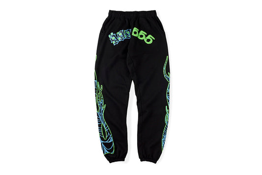 Young Thug 明星同款 合作款 Sp5der 555555 pants 火焰运动长裤 - view 11