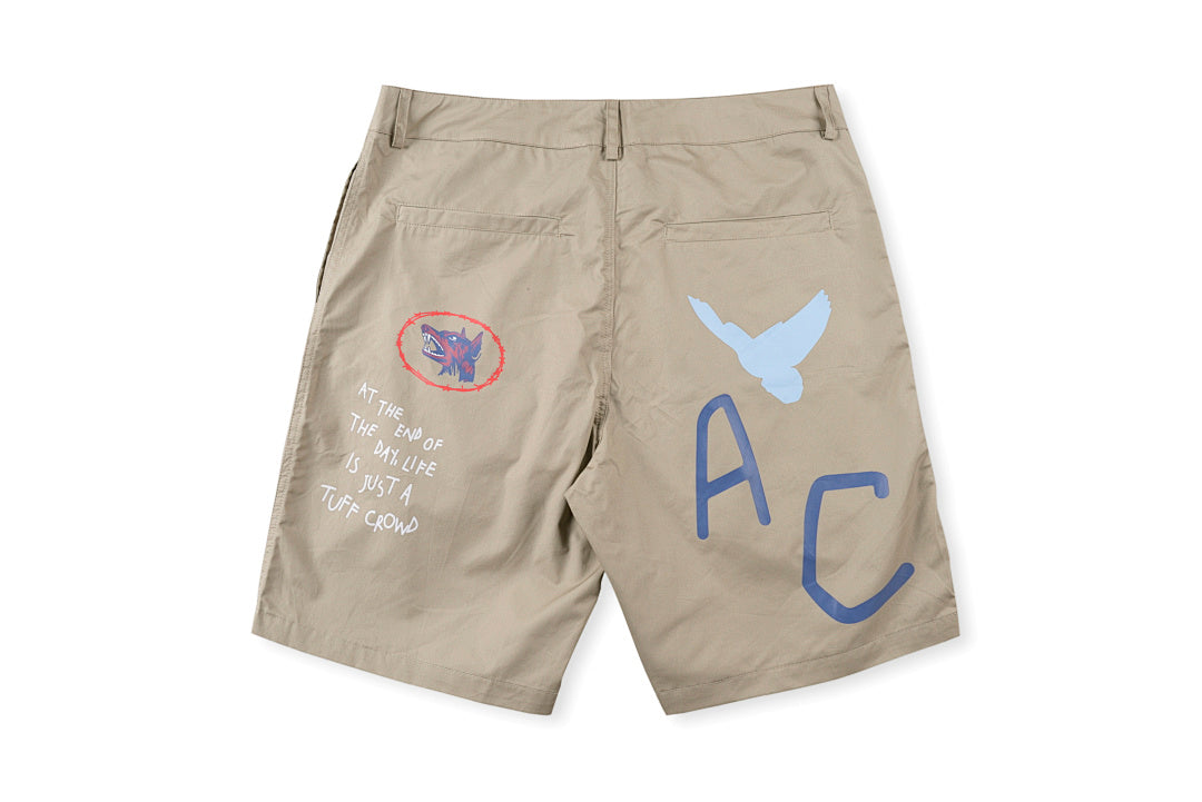 明星同款TUFF CROWD Dog shorts 狗头男女休闲工装短裤 - view 11