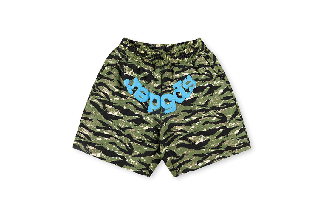 明星同款Sp5der 555555 Wed Hoodie Sky Blue浅蓝色短裤 - view 8