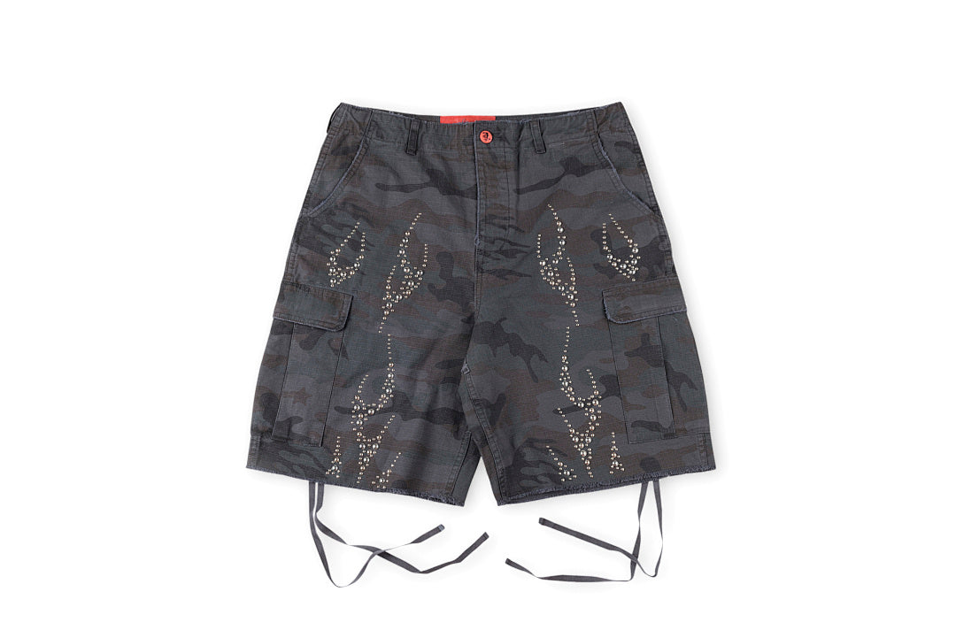 Hellstar Studios Capsule 11 Camo Cargo Shorts刺绣钉珠工装短裤 - view 2