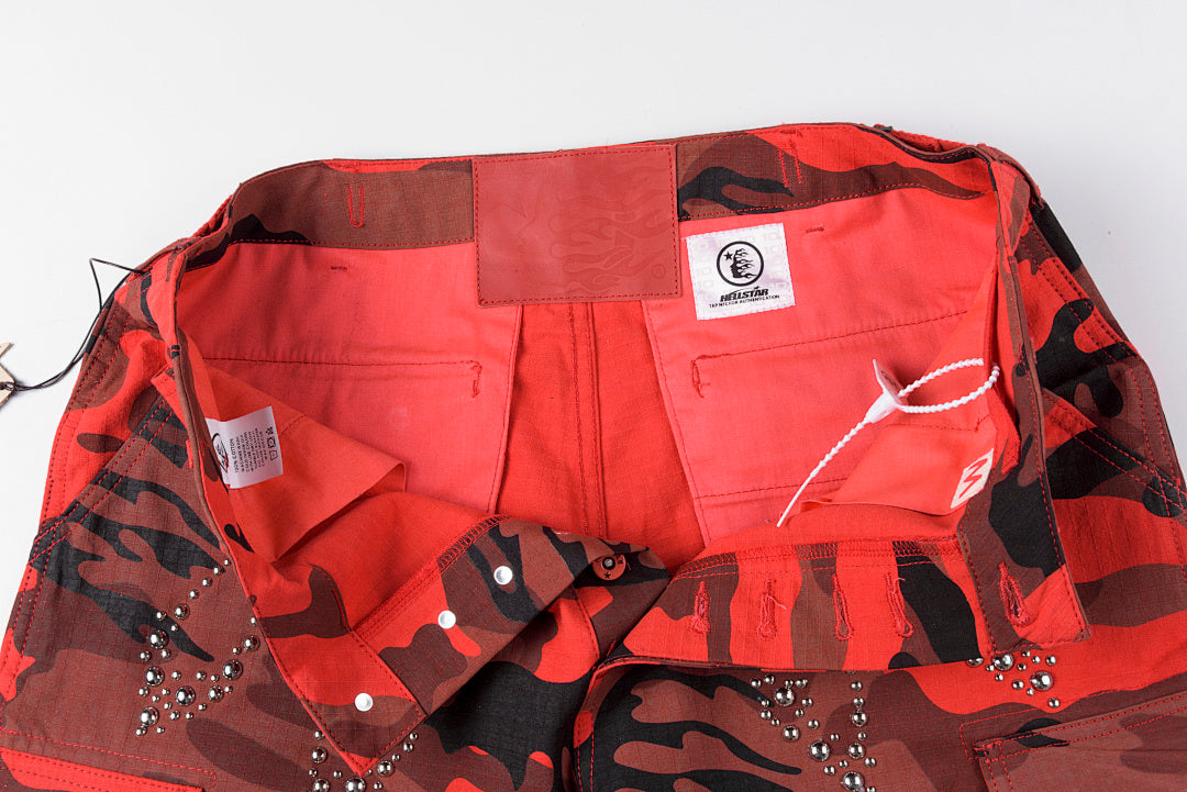Hellstar Studios Capsule 11 Camo Cargo Shorts刺绣钉珠工装短裤 - view 4