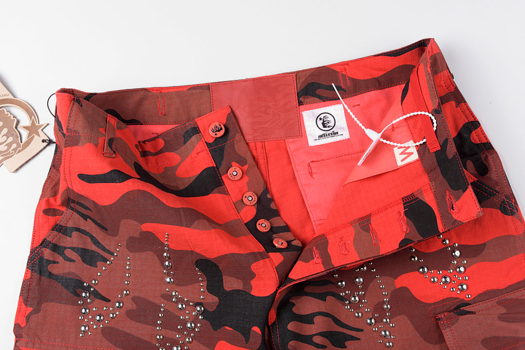 Hellstar Studios Capsule 11 Camo Cargo Shorts刺绣钉珠工装短裤 - view 5