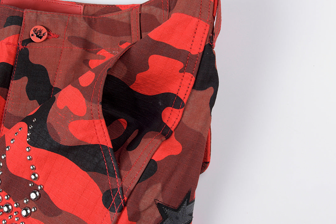 Hellstar Studios Capsule 11 Camo Cargo Shorts刺绣钉珠工装短裤 - view 6
