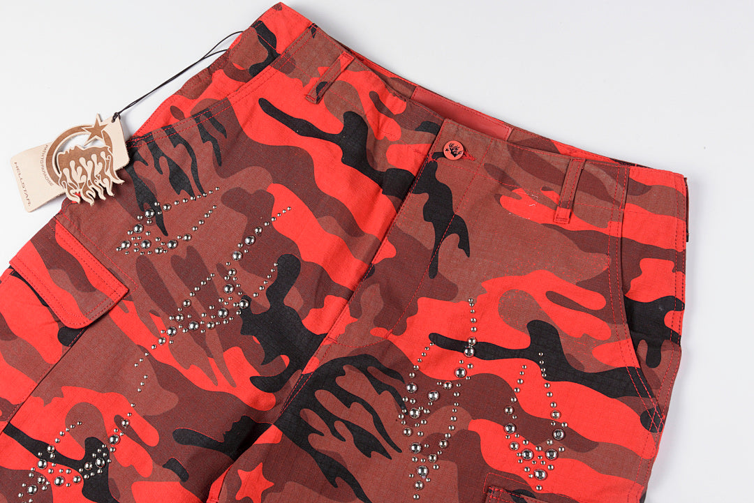 Hellstar Studios Capsule 11 Camo Cargo Shorts刺绣钉珠工装短裤 - view 9