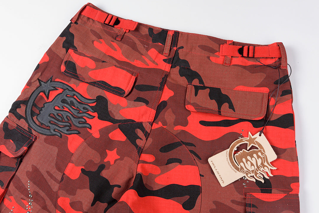 Hellstar Studios Capsule 11 Camo Cargo Shorts刺绣钉珠工装短裤 - view 15