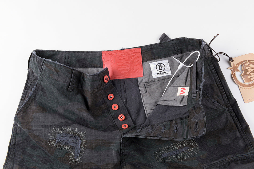 Hellstar Studios Capsule 11Camo Cargo Shorts刺绣工装短裤 - view 2