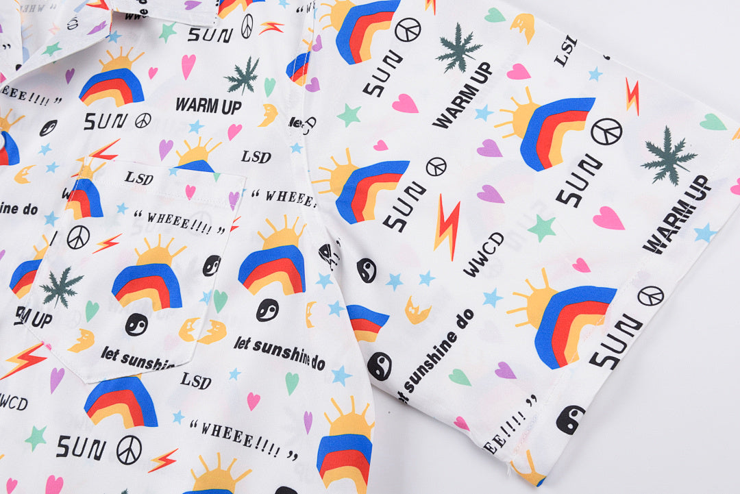 菲董同款CPFM.XYZ crop aloha lsd shirt花卉纽扣衬衫T恤 - view 4