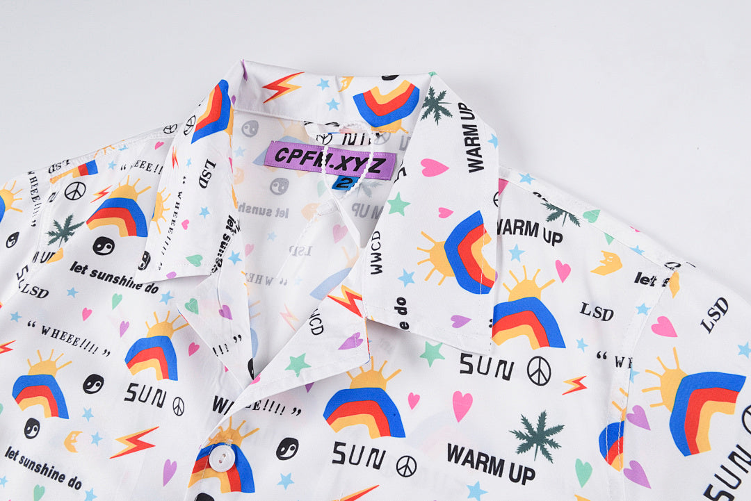 菲董同款CPFM.XYZ crop aloha lsd shirt花卉纽扣衬衫T恤 - view 5