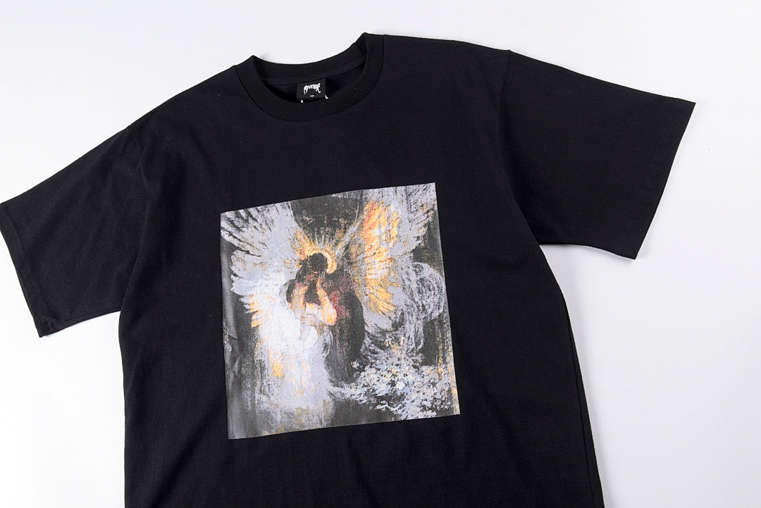 Revenge Angel Kiss Hoodie天使油画男女短T - view 5