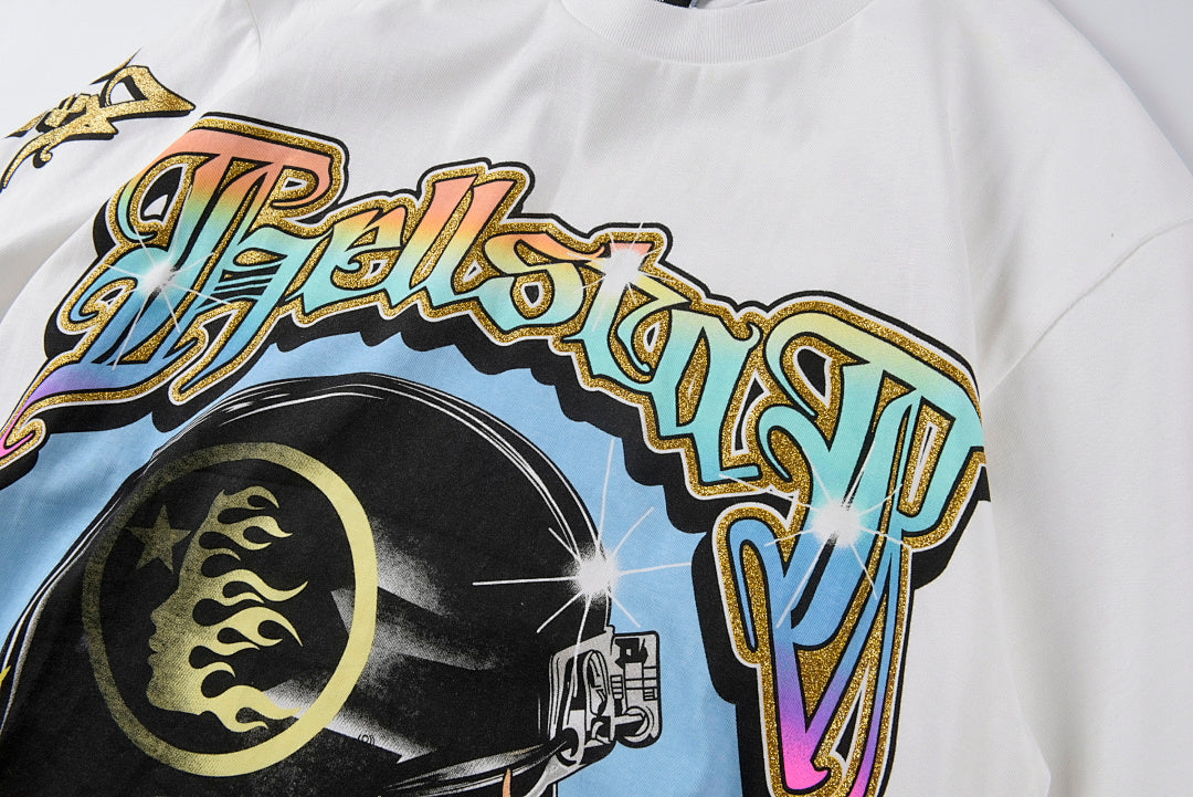 Hellstar Helmet Of Salvation Tee 头盔闪片男女纯棉短T - view 6