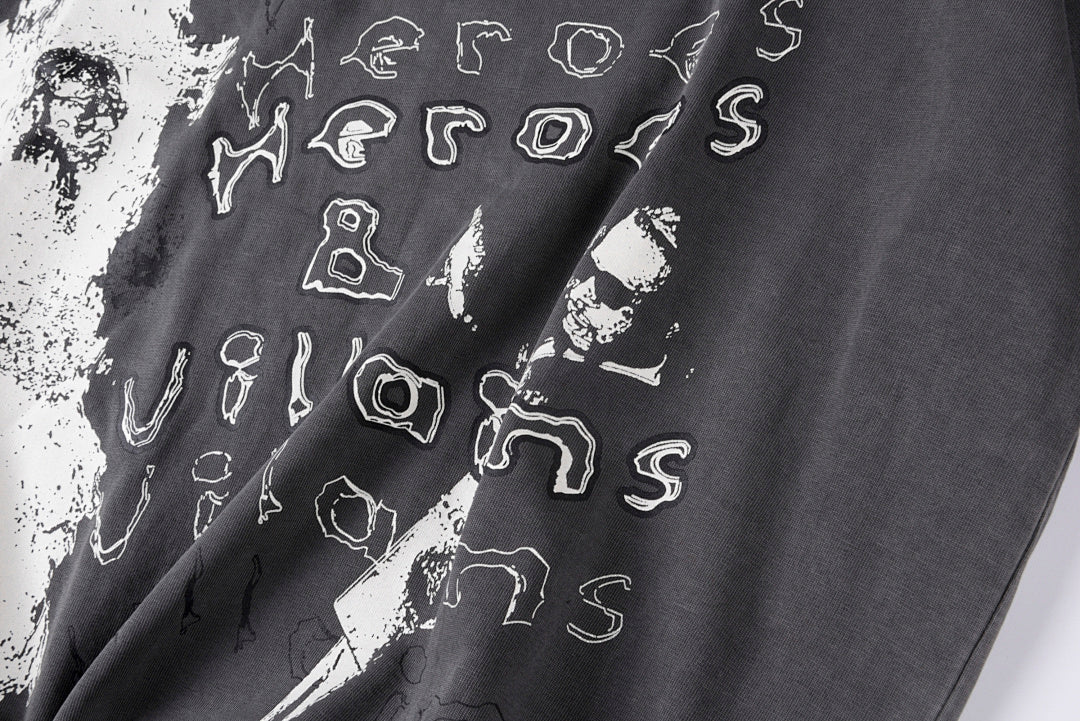 Metro Boomin Heros Villains Cover Tee欧美潮重工洗水短T - view 5