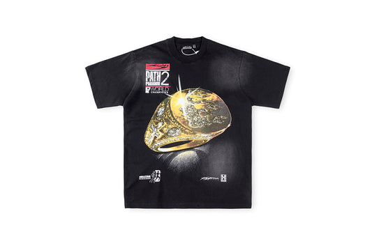 Hellstar Studios Gel Sport Logo tee黑金戒指印花黑色纯棉短T - view 15