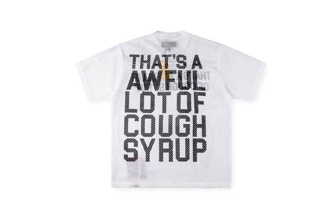 That's A Awful Lot of Cough Syrup 字母印花网眼透气短T - view 13