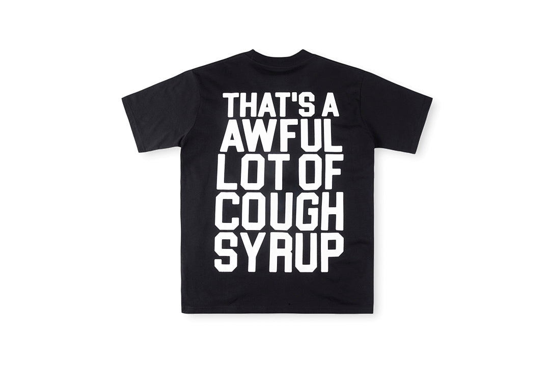 That's A Awful Lot of Cough Syrup字母印花休闲短T - view 11