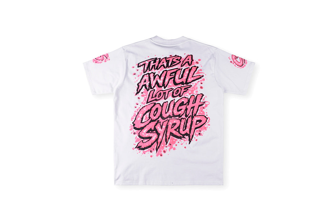 That's A Awful Lot of Cough Syrup个性粉字涂鸦印花休闲短T - view 15
