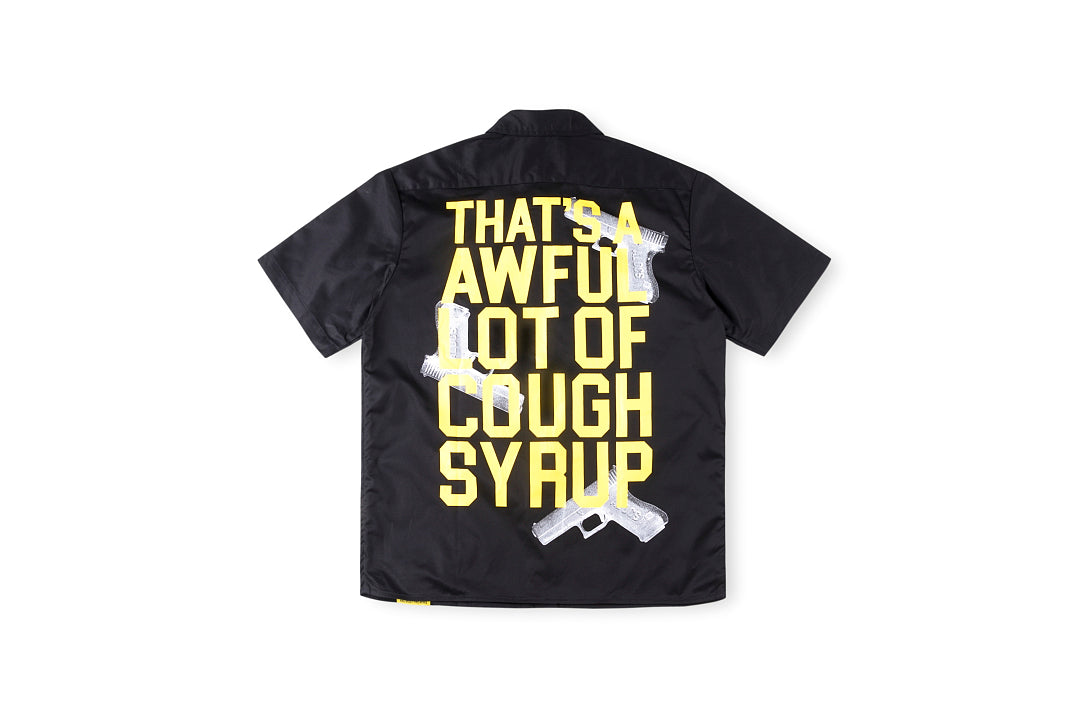That's A Awful Lot of Cough Syrup手枪字母印花休闲短衬 - view 10
