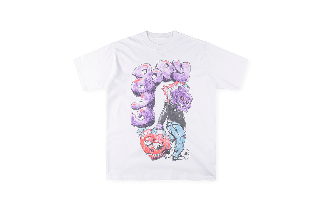 Glo Gang Take Pic White T-shirt卡通爱心手提印花短T - view 11