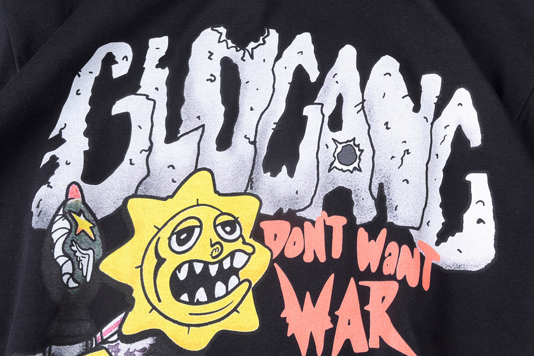 Glo Gang Boyz Worldwide Tee 卡通机枪太阳人像印花短T - view 3