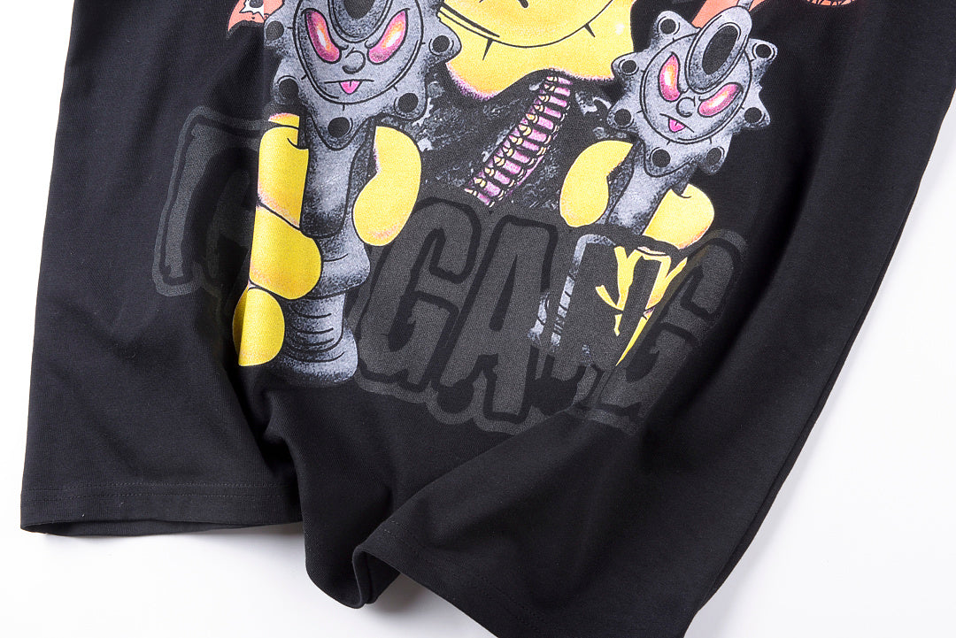 Glo Gang Boyz Worldwide Tee 卡通机枪太阳人像印花短T - view 9