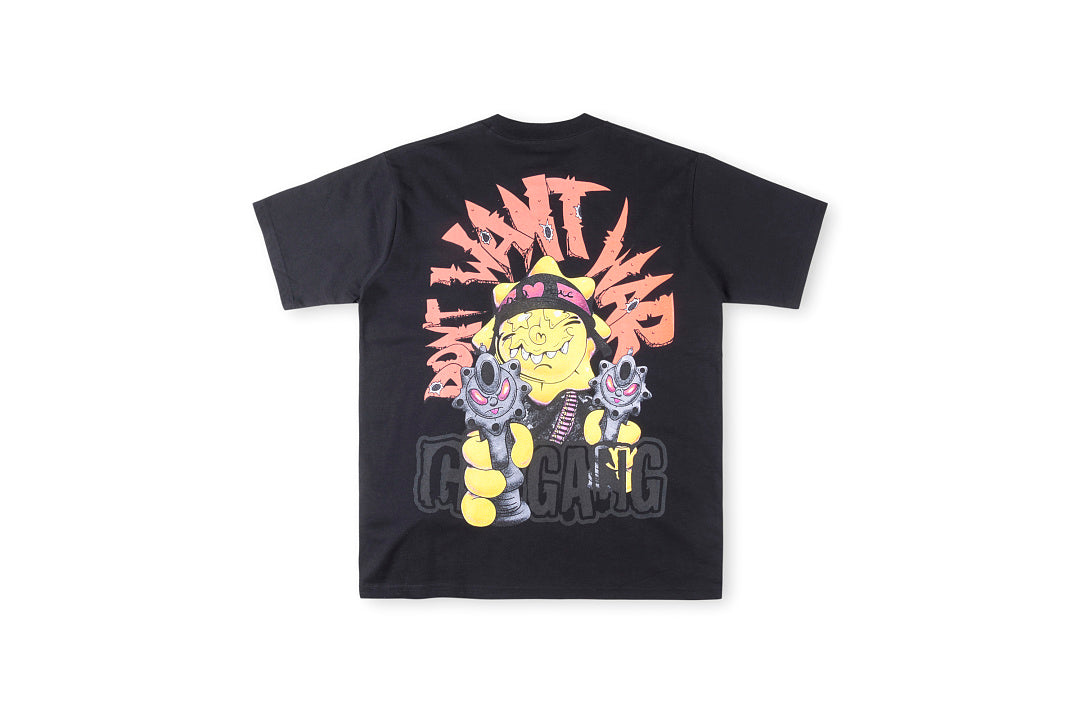 Glo Gang Boyz Worldwide Tee 卡通机枪太阳人像印花短T - view 11
